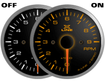 STRI X-Line Black Tachometer (Elec) 60mm